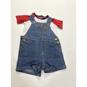 Lee Denim Shortall Jon-Jon Overalls Jeans 6-9 Months Baby 2 Piece Set